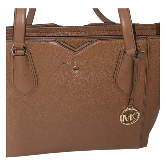 LIKE NEW AUTHENTIC MICHAEL KORS DESIGNER MEDIUM PEBBLED LEATHER TOTE BAG LUGGAGE - Picture 4 of 11